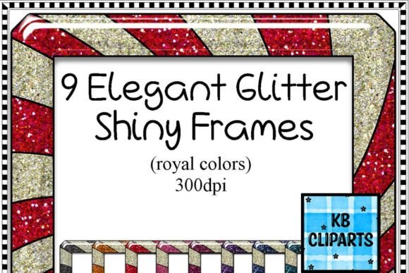 Download 9 Elegant Glitter Shiny Frames Clip Art - Premium Bundle
