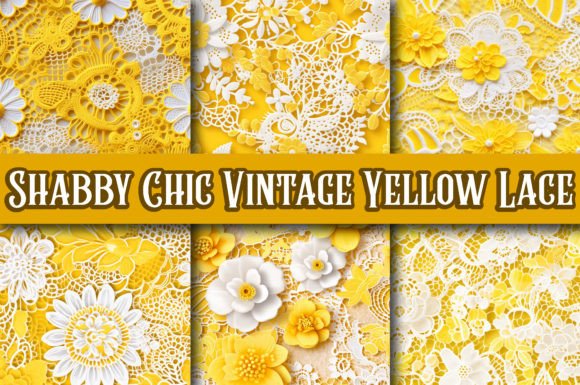 Download Shabby Chic Vintage Yellow Lace - Premium Resources