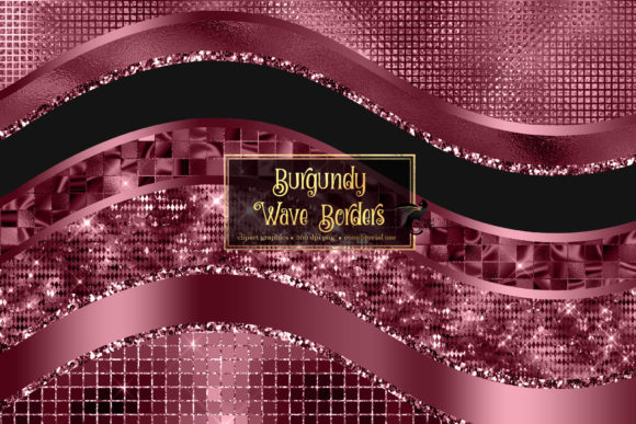 Download Burgundy Wave Borders - Premium Bundle
